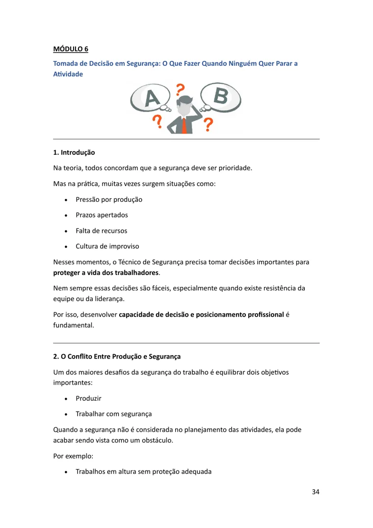 Prévia do módulo de tomada de decisão