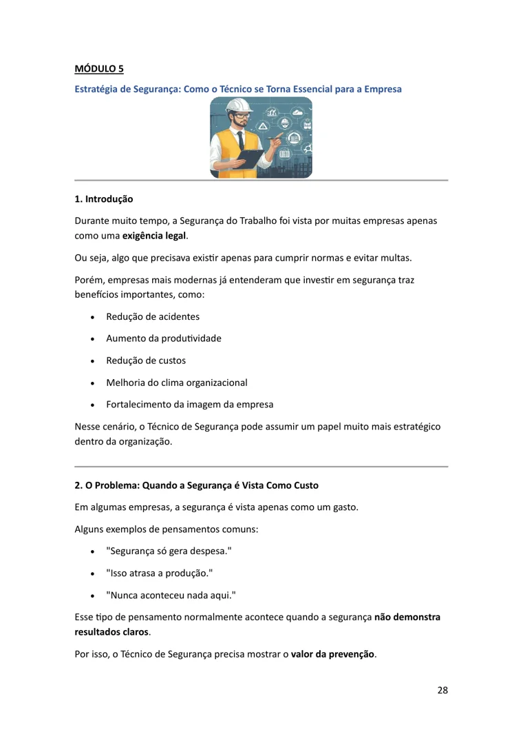 Prévia do módulo de estratégia de segurança